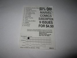 1992 Uncanny X-Men Alert! Board Game Piece: Comic Book offer insert form - $1.00