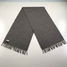 Vintage Gianni Versace Cashmere Scarf Gray Fringe Rectangular Made In Italy - £89.67 GBP
