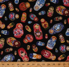 Cotton Matryoshka Dolls Russian Nesting Dolls Fabric Print by the Yard D477.61 - £23.97 GBP