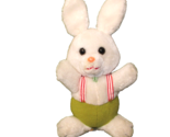 1979 DAKIN BUNNY RABBIT PLUSH VINTAGE STUFFED ANIMAL WHITE w/SUSPENDERS - £7.47 GBP