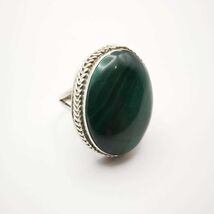 Exclusive Vintage,Unisex Ring,925 Sterling Silver Star,Jewelry,Malachite - $112.00