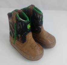 John Deere Camo Bootie Boots Infants Size 3 Months - $221.76 MXN