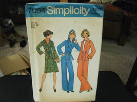 Simplicity 7094 Unlined Jacket w/or without Hood, Skirt &amp; Pants Pattern - Sz 12 - £10.19 GBP