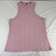 Anthropologie Pilcro Womens XL Pink Ribbed Sleeveless Casual Tank Top Ra... - £19.46 GBP