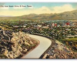 Birds Eye View From Scenic Drive EL Paso Texas TX UNP Linen Postcard N18 - $2.92