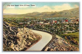 Birds Eye View From Scenic Drive EL Paso Texas TX UNP Linen Postcard N18 - £2.29 GBP