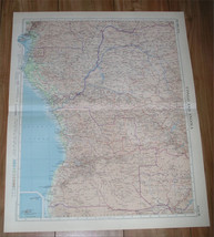 1956 Vintage Map Of Angola Congo Zaire Gabon Cameroon Africa / Scale 1:5,000,000 - £25.24 GBP