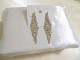 Charter Club 2-3/4&quot;Gold-Tone Crystal Pave Dangle Drop Earrings B650 $36 - $14.39