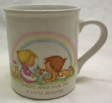 Vintage 1983 Hallmark Mug Mates Betsey Clark Friends Coffee Mug Cup 1980&#39;s Cat - £11.68 GBP
