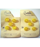 10 Costumakers Yellow Button Style 1101 Western Germany Plastic Vintage ... - £8.78 GBP