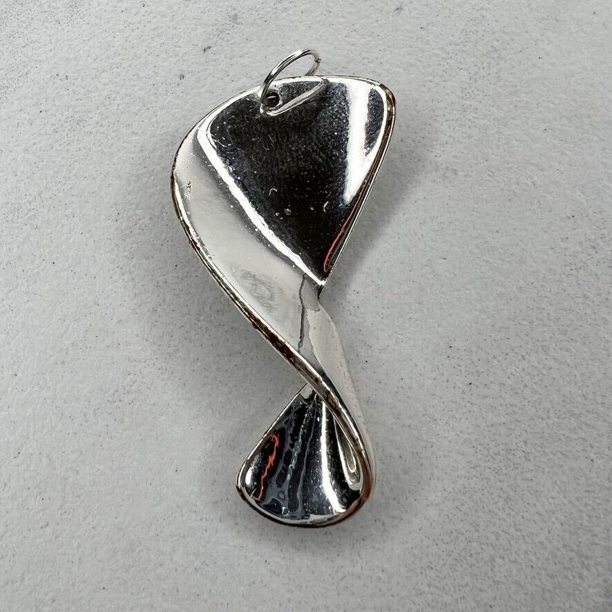 Chico's Silver Tone Twist Upcycled Pendant - $6.92