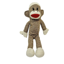 Vintage 20&quot; Original Sock Monkey Plush Stuffed Animal Lovey Brown Red - £9.32 GBP