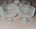 Indiana Glass Champagne Glasses Sherbet Crystal Ice Set of 5 Footed Bowls - $49.49