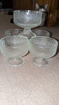 Indiana Glass Champagne Glasses Sherbet Crystal Ice Set of 5 Footed Bowls - £38.69 GBP