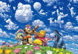 Framed canvas art print giclee winnie the pooh cloud shaped characters - £29.60 GBP+