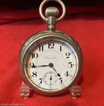 SCARCE 1911 GR 940 HAMILTON POCKET WATCH 21J 18s RAILROAD GRADE OPEN FAC... - $10,052.49 MXN
