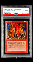 1994 MtG Magic The Gathering Legends Wall of Earth Red Vintage Card PSA 9 Mint - £62.64 GBP