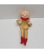 Vintage Gold Pixie Elf Christmas Ornament Figure 4&quot; - $20.69 CAD