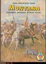 MONTANA HIGHWAY MAP Territorial Centennial Edition (1964) 24section fold... - $9.89
