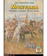 MONTANA HIGHWAY MAP Territorial Centennial Edition (1964) 24section fold... - $9.89