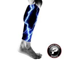 Stretch Compression Calf Leg Sleeve for Running Jogging Blue Lightning 1 Pair - £7.82 GBP