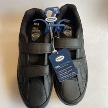 New Dr Scholl&#39;s Men&#39;s casual shoes gel cushion 10.5 breathable black Hook &amp; Loop - £29.68 GBP