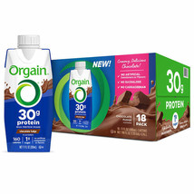 Orgain 30g Milk Protein Shake, Chocolate Fudge, 11 fl oz, 18-pack - £196.40 GBP