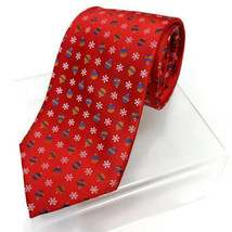 Holiday Traditions By MMG Mens Necktie Red White Floral Christmas Balls - £7.66 GBP