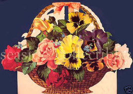 Gifted Line Bountiful Pansy And Rose Carry Basket Box - £16.39 GBP