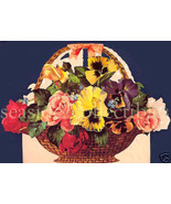 GIFTED LINE BOUNTIFUL PANSY AND ROSE CARRY BASKET Box - £16.36 GBP