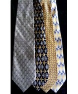Lot of 4 VINTAGE Fashion House Neckties Yellow &amp; Cream - £23.22 GBP