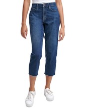 Calvin Klein Womens Jeans High Rise Cropped Straight Leg Jeans, 24, Saratoga - £34.79 GBP