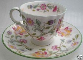 Minton Fine Bone China Floral Teacup &amp; Saucer Set - £22.70 GBP