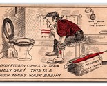 Comic When Reuben Comes to Town Thinks Toilet Is a Wash Basin UDB Postca... - $5.31