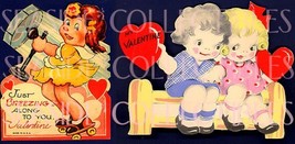 2 Valentine Cards1940s Unused Inventive Rollerskates! - £8.61 GBP