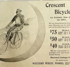 Crescent Bicycles 1894 Advertisement Victorian Bikes Western Wheel #1 AD... - $24.99