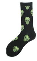 Alien Head Unisex Crew Stretch Socks NV1216 Ufo Novelty Mens Womans Funny Socks - £10.90 GBP