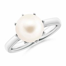 ANGARA 9mm Freshwater Pearl Solitaire Crown Ring in Silver for Women, Girls - £106.95 GBP+