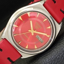 Vintage Seiko 5 Automatic 7009A Japan Mens Red Color Dial Watch a433406-1 - $41.99