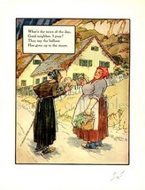 1930s Mother Goose Nursery Rhyme Print News Of The Day - £7.16 GBP