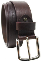 Men&#39;s Distressed Full-Grain Black Leather Casual Jean Belt 26AX104 - £23.13 GBP