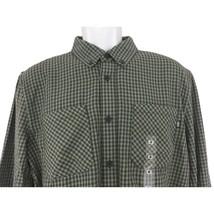 Men&#39;s Vans long sleeve green black checkered flannel Shirt Size M New - $22.49