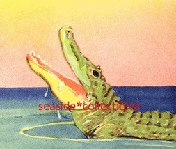 Roy Best 1931 Litho Captain Hook &amp; Destiny w/ Crocodile - £6.28 GBP