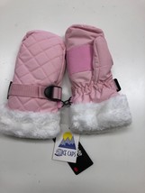 N&#39;Ice Caps Girls Quilted Mittens Faux Fur Trim Pink - $7.16