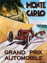 Rallye Automobile Monte Carlo Vintage Racing Racecar Metal Sign - $16.95