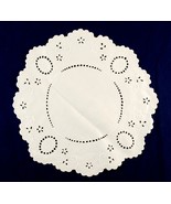 2 Cotton 10-in Diameter Doily Doilies Vintage Cutwork Embroidered - £3.19 GBP