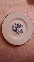 Royal Blue - Wedgwood - 6 7/8&quot; dessert plate - blue floral center- swirled rim - £4.16 GBP