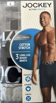 Jockey Men&#39;s Boxer Briefs L 2 pairs Long-leg activestretch cotton cool 3... - $16.48