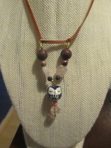 Owl and stone pendant. - $12.00