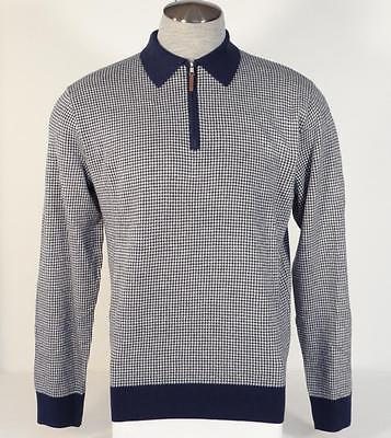 Polo Golf Ralph Lauren Blue 1/4 Zip Cotton Linen & Silk Blend Sweater Mens $298 - $297.99